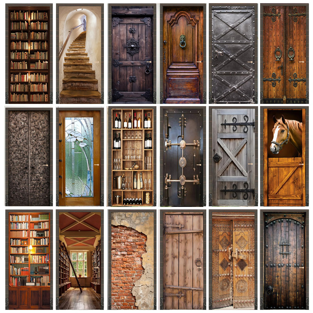 Wooden Door Mural Decal Sticke - Woodworking Glue reseña y precio
